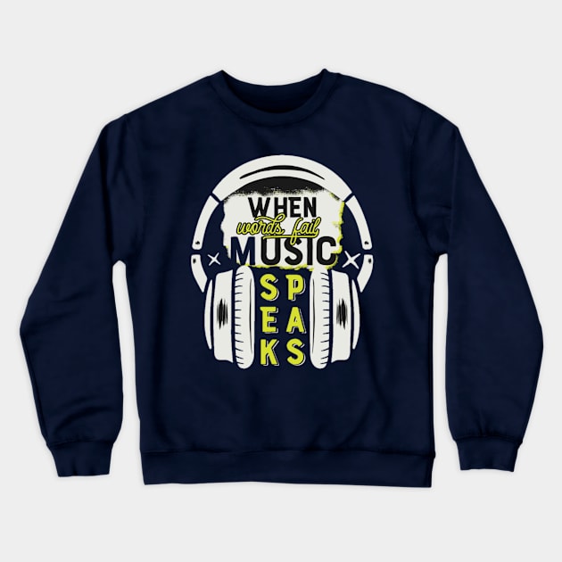 Music Crewneck Sweatshirt by FunnyHedgehog